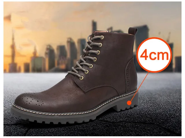 Tauntte Winter Cow Leather Ankle Boots Men Retro Bullock Carving Flower Martin Boots botines hombre bota masculina erkek bot -
