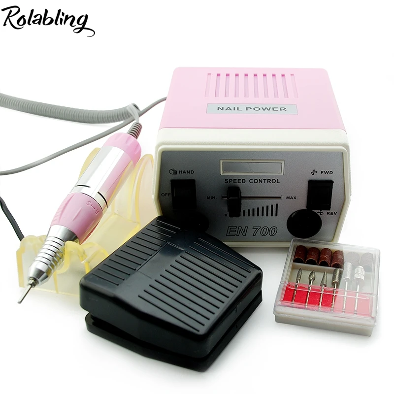 Rolabling New Arrival Pink 30000RPM Pro Electric Drill Machine Manicure Kits File Drill Bits Hot Band Accessory Nail Salon Tool