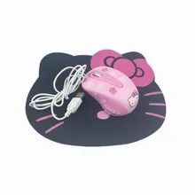 Новинка hello kitty проводная мышь компьютерная USB оптическая мышь+ милый коврик для мыши для компьютера ноутбука