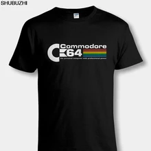 Camiseta negra Cool Retro Vintage C64 COMMODORE 64 camiseta de ordenador nuevas camisetas divertidas camisetas nuevas Unisex divertidas Tops sbz308