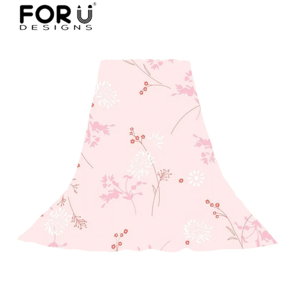 

FORUDESIGNS Women Flowers Printing Scarves Ladies Sweet Pink Floral Scarf for Females Girls Fresh Style Beach Towel Party Shawl