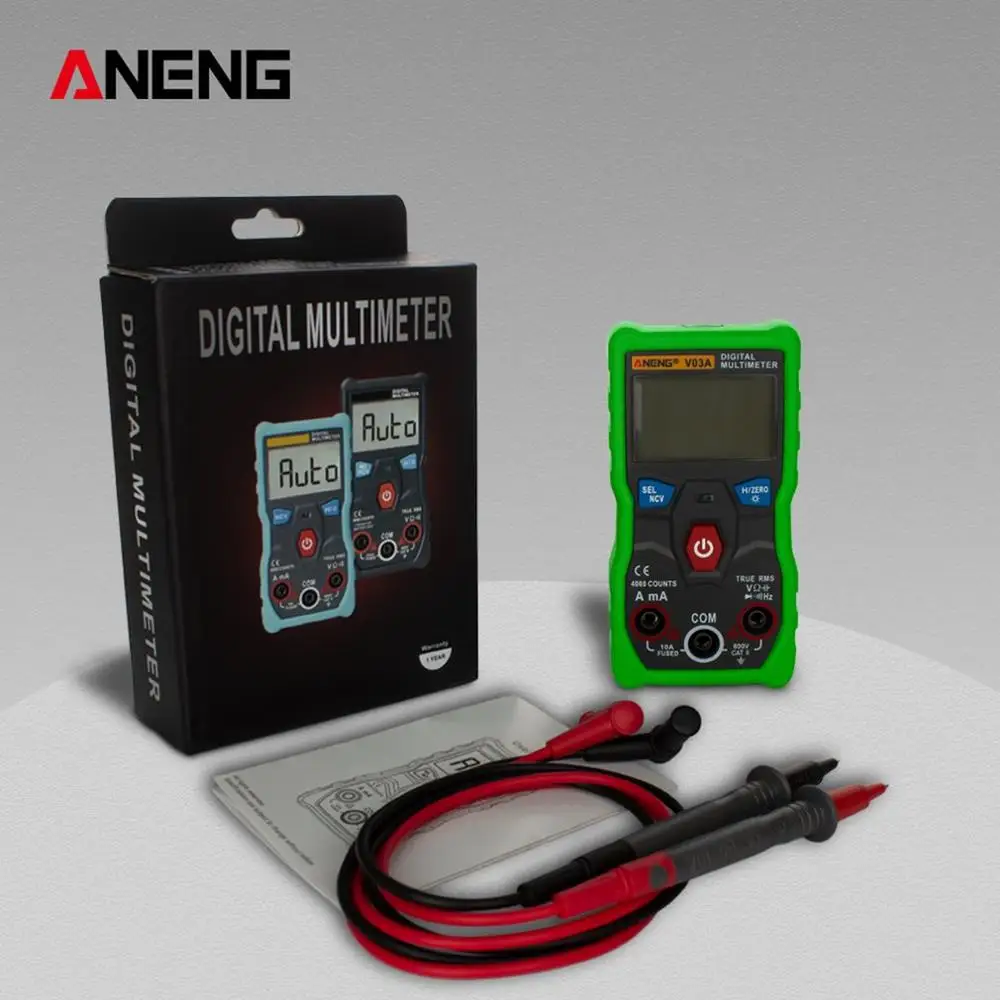 

ANENG V03A Data multimeter NCV Digital LCD AC/DC Frequency Capacitance Tester