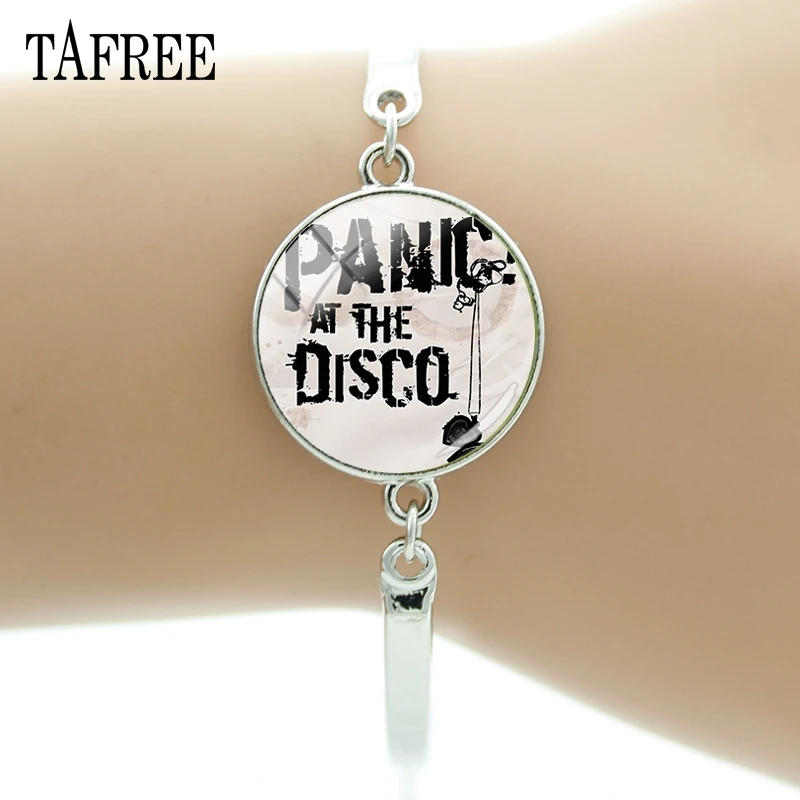 

TAFREE Panic at the Disco Bracelets Music band cool boys Bracelet Fashion Gift Glass cabochon Personalized Charms Jewelry PD97