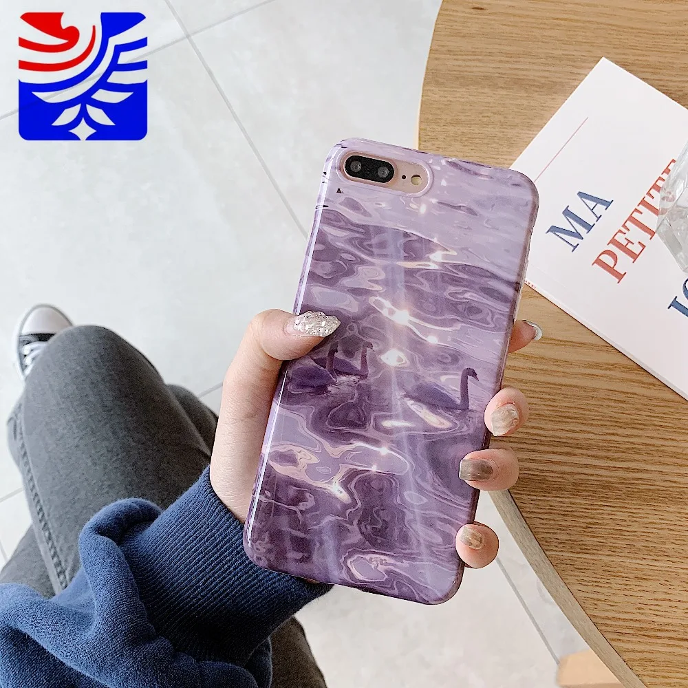 PEIPENG Romantic luxury Lake swan soft shell  For iPhone 7 7Plus 6 6S 6Plus 8 8Plus X XR XS Max Fashion girl TPU Anti-fall Case03