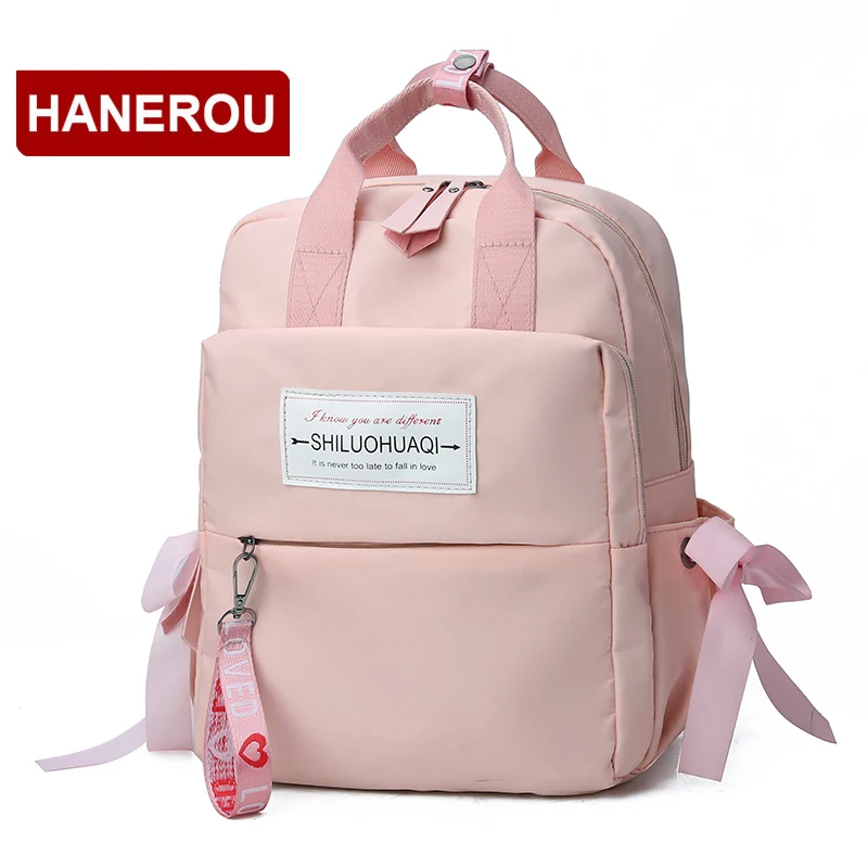

HANEROU Fashion School Bags Large Capacity Backpacks China Bow Backpack Waterproof Nylon Backpack Women High Quality Travel Bag