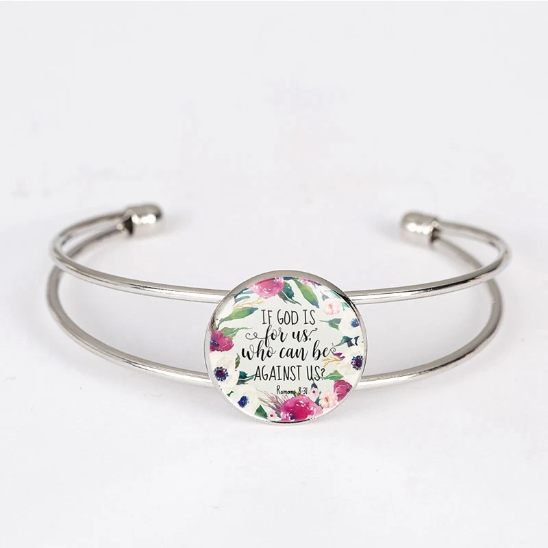 SUTEYI модный браслет из библейской стихи женский Шарм ювелирные изделия модный стеклянный браслет христианская вера подарок