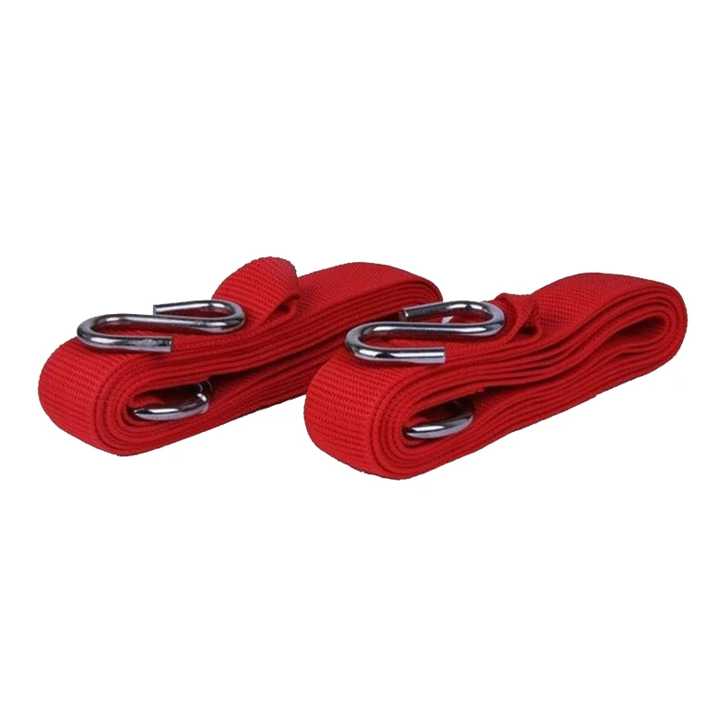 

1 Pair Strong Strap Bandage Belt With S Hooks Professional For Stand Maximum Weight Of 500KG Hammock Red