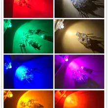 100 шт. 5 мм красный зеленый синий белый желтый купол супер поток воды Прозрачный диод "Пиранья" 1,9~ 3,4 в Светодиодные Автомобильные лампы светильник диоды светодиодные лампы