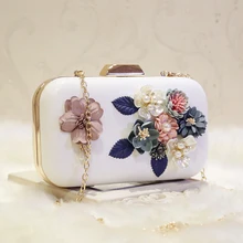 Meloke Высокое качество 3d ручной работы цветок вечерние сумки известный бренд клатч кошельки сумки для свадебного ужина с цепочкой 4 цвета