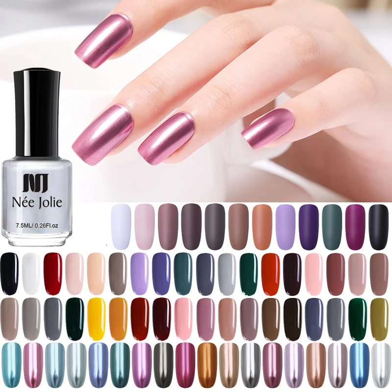 

NEE JOLIE 7.5ml Nail Polish Set Mirror Matte Effect Gray Red Nail Art Polish Shining Nail Lacquer 66 Colors Decoration