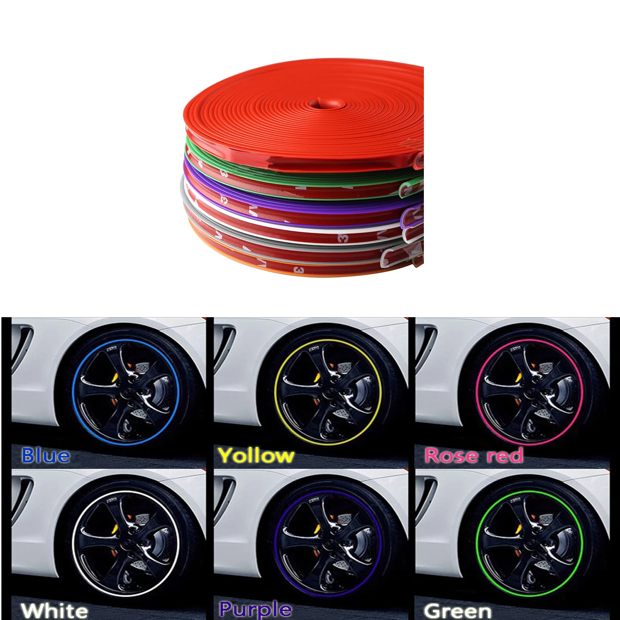 

Universal Car Flame Reflective Rim Tape Wheel Stripes Stickers Auto Decorative Wheel Hub Tire Rims Sticker Flexible Mouldings