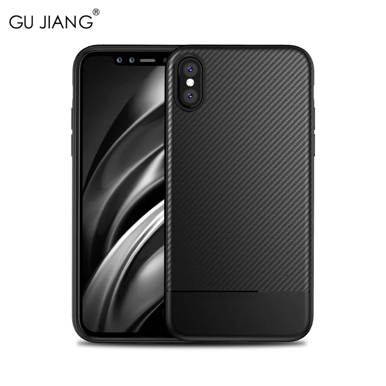 GU JIANG Stylish Thin Carbon Fiber Texture Phone S...