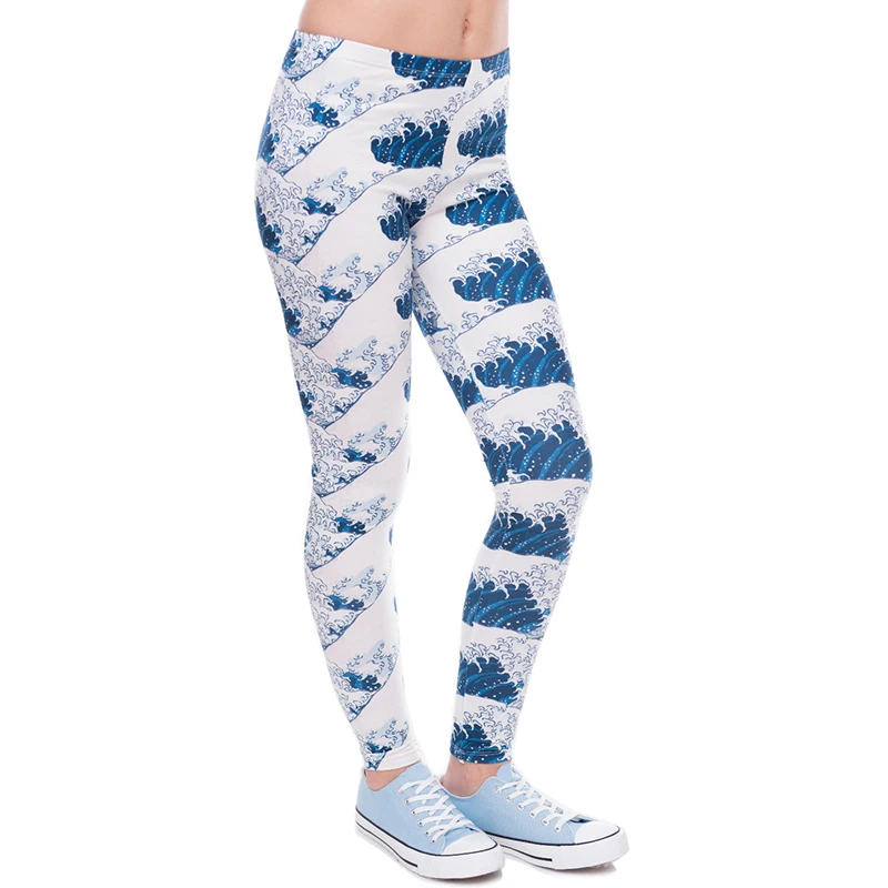 2017 Sea Weave Pattern Leggings 3d Printed Soft Streched Fabric Leggins