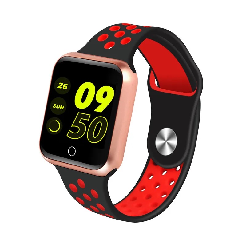 Умные часы Soulusic с Bluetooth, часы IP67, водонепроницаемые, пульсометр, кровяное давление, умные часы для Android iPhone PK IWO 8 F8 S226 - Цвет: gold-black-red