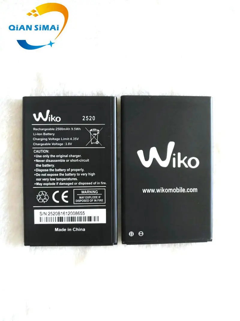 QiAN SiMAi 1 шт. новый высококачественный аккумулятор Wiko 2520 для мобильного телефона +