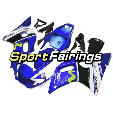 Полный Пластик белого и синего цвета капот для Yamaha 1998 1999 2000 2001 2002 YZF-600 R6 впрыска ABS Мотоциклетный кузов обтекатели