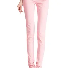 Весенние джинсы для девочек тонкие брюки Женские приталенные Стрейчевые штаны Тонкий карамельный цвет эластичные пикантные джинсовые