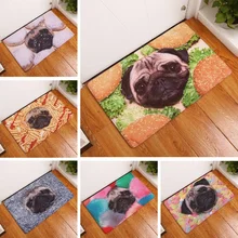 Коврик для ванной, забавные мопсы, коврик с принтом, 50x80 см, ковер для туалета, коврик для ванной комнаты, напольный коврик для кухни