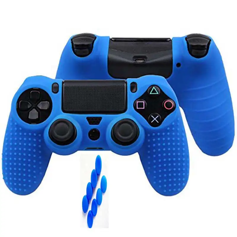

9 in 1 for Dualshock 4 PS4 Slim Pro Controller Studded Skin Preminum Protective Anti-Slip soft Silicone Grip Case Cover