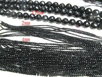 

2-12mm Brazil agate gemsotne round Faceted black agate onyx Loose beads 16" strand
