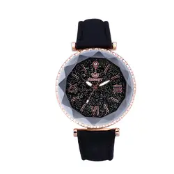 Для женщин часы Exquistite простой Звездное отдыха часы кварцевые наручные часы минималистский дамы часы Relogio Feminino коль Saati @ 50