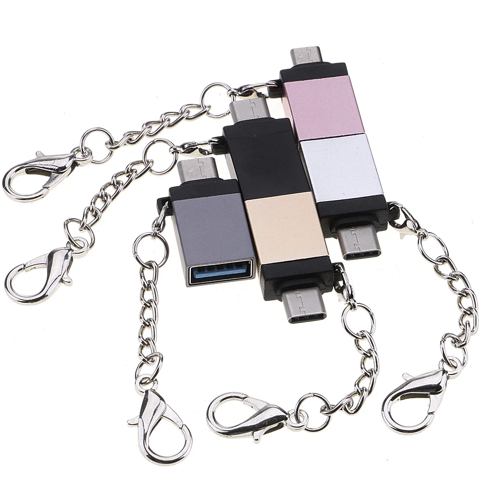 

Alloy USB 3.0 Female to Type-C Male Adapter Converter with Keychain Random Color