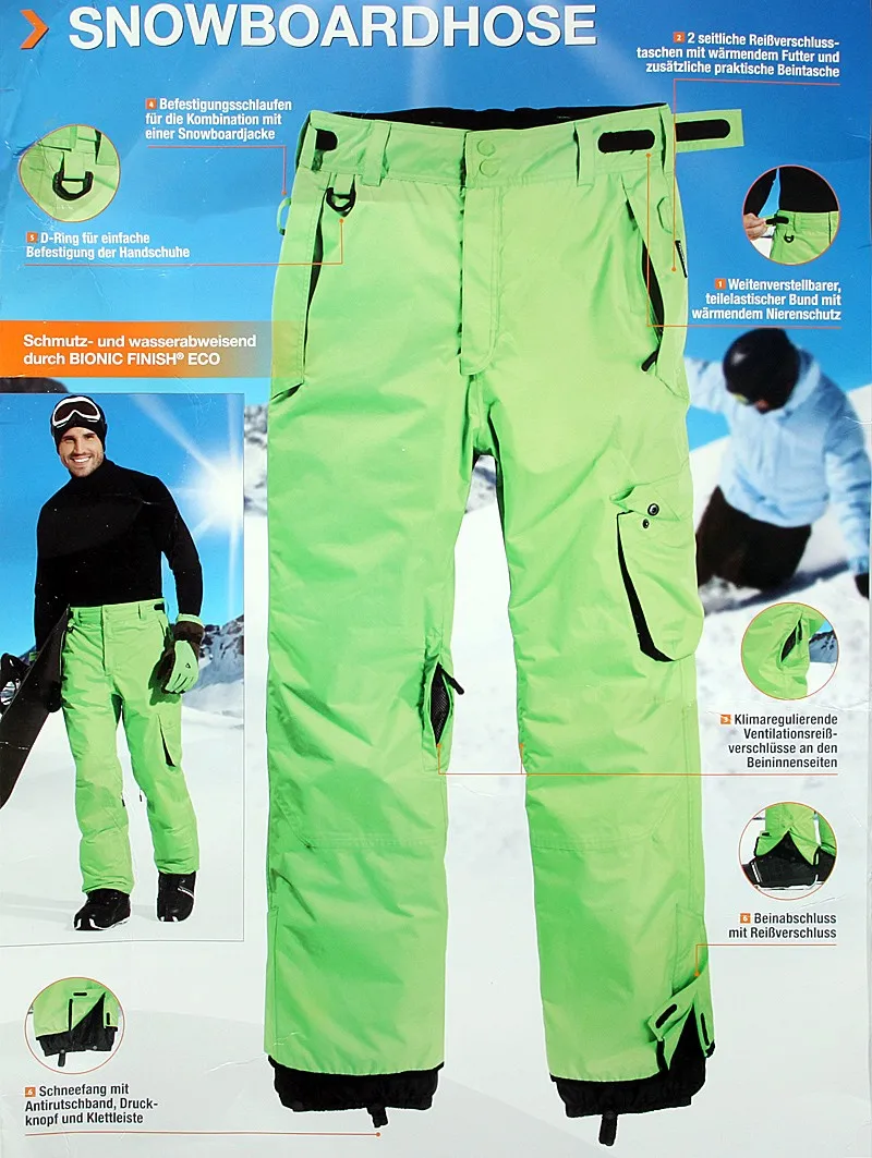 New 2015 Winter men Skiing Pants Warm Ski Pants Waterproof High Quality