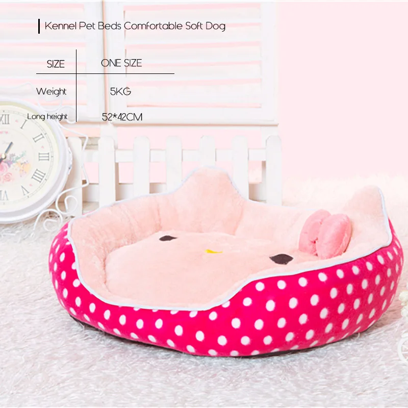 Kennel Pet Beds Comfortable Soft Dog Nest Pink Cat Pet House Puppy Bed