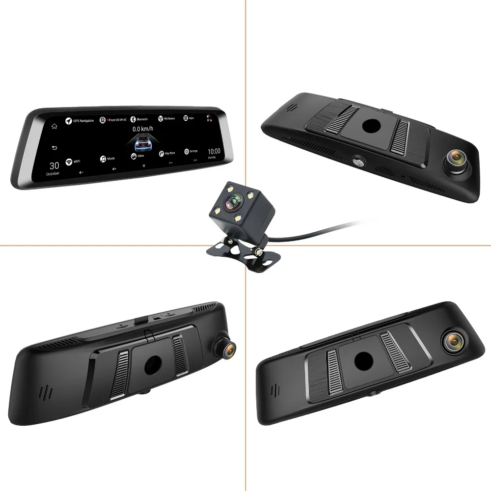 Dealcoo 10' сенсорный экран зеркало заднего вида регистраторы ADAS Wi Fi 4 г dvr автомобиля