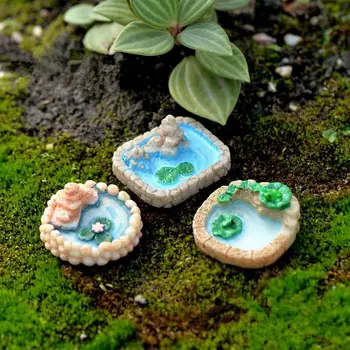 

3Pcs Pool Miniature Landscape Ornament Garden Bonsai Dollhouse Decor Resin Craft