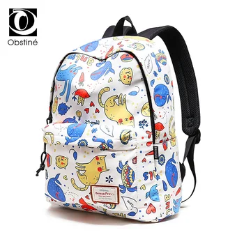 

fashion anime backpack with print women's backpacks schoolbag waterproof 14 inch laptop back pack for girl travel bagpack women