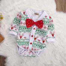 2PCS Set Gentleman Bow Baby Girl Boy XMAS Snowflake Coat + Bodysuit Jumpsuit Outfits Clothes Long Sleeve Next Infant Boy Girl