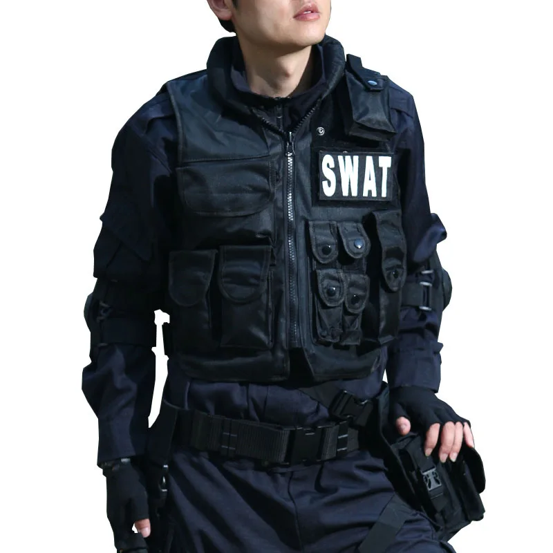  60CM Military Tactical Vest New Black Outdoor SWAT FBI High Quality Protective Combat Police Equipm