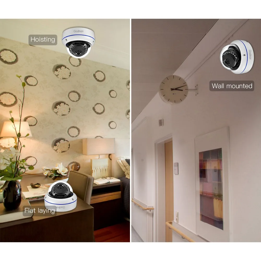  Gadinan Grandangolare Full HD 2MP 1080 P 25fps Audio Suono di Giorno di Notte Metallo Dome IP Telec
