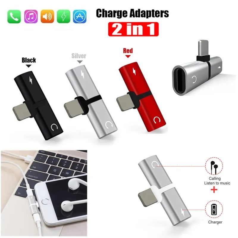 Для iphone 7 адаптер 2 в 1 Aux Jack для наушников аудио наушники Splitter кабель зарядки