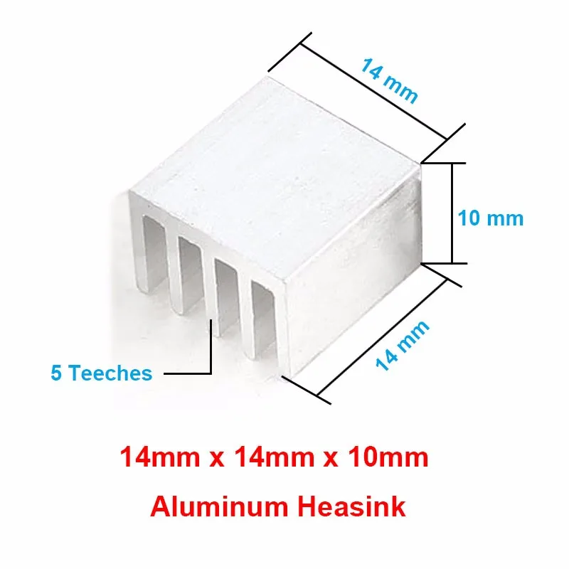 20 шт./лот алюминиевый радиатор 14x14x10 мм электронный чип охлаждения радиатора кулер для IC MOSFET SCR, маршрутизатор теплоотвод экструзионные ребра