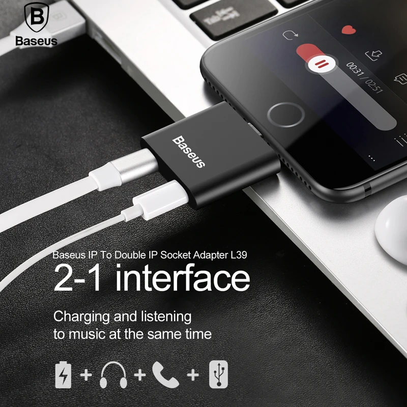 bilder für Für iPhone 7 Splitter Unterstützung Lade Anruf Musik Daten, Baseus Aux Audio USB Kabelstecker 2 in 1 Adapter Für iPhone 7 6 Plus bilder für Für iPhone 7 Splitter Unterstützung Lade Anruf Musik Daten, Baseus Aux Audio USB Kabelstecker 2 in 1 Adapter Für iPhone 7 6 Plus