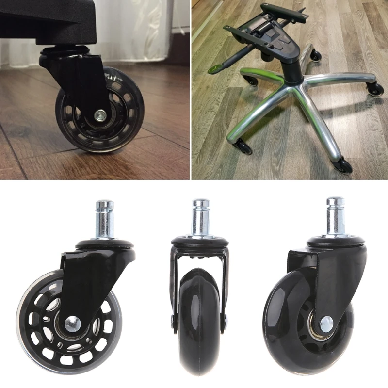 

Universal 3" PU Rollerblade Style Rolling Caster Office Chair Wheels Replacement