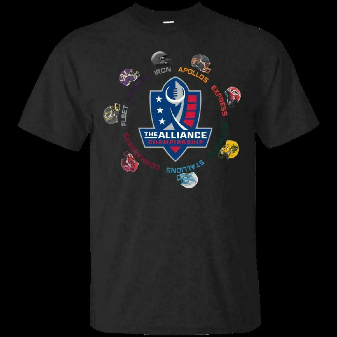 Black T-Shirt The Alliance Of American Football Size S-5XL | Мужская одежда