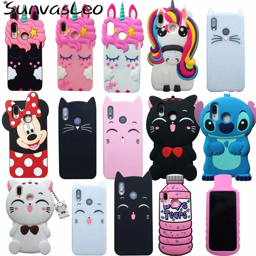 For Huawei P20 Lite Case 3D Soft Silicone Cartoon Smart