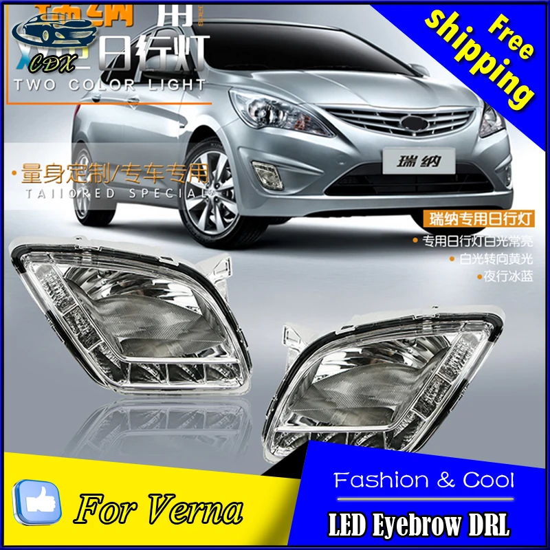 Car styling For Hyundai VERNA 2011 2013 LED DRL led daytime running