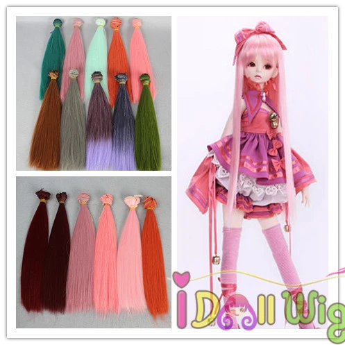 5pcs//lot,25x100cm Straight Right Blonde Heat Resistant Hair Wefts for DIY Doll Wigs Handcraft Material