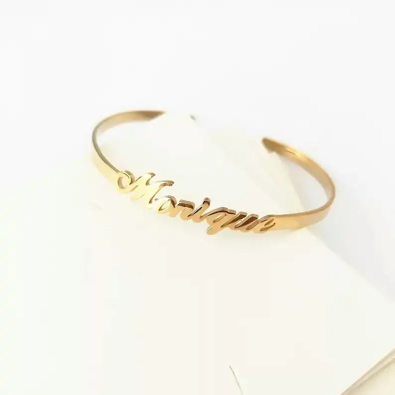 

3UMeter Personalized Jewelry Custom Name Bracelet Bangle Actual Handmade Jewelry Personalized Name Bangle Jewelry for Women