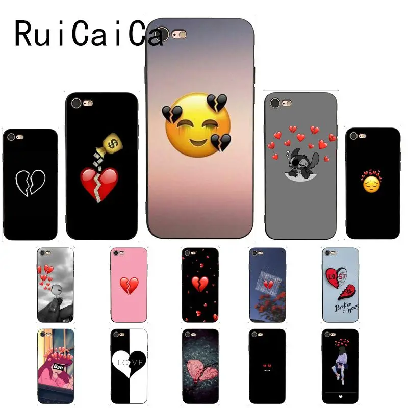 Чехол RuiCaiCa с разбитым сердцем роскошный уникальный дизайн PhoneCase для iPhone 8 7 6 6S 6plus X