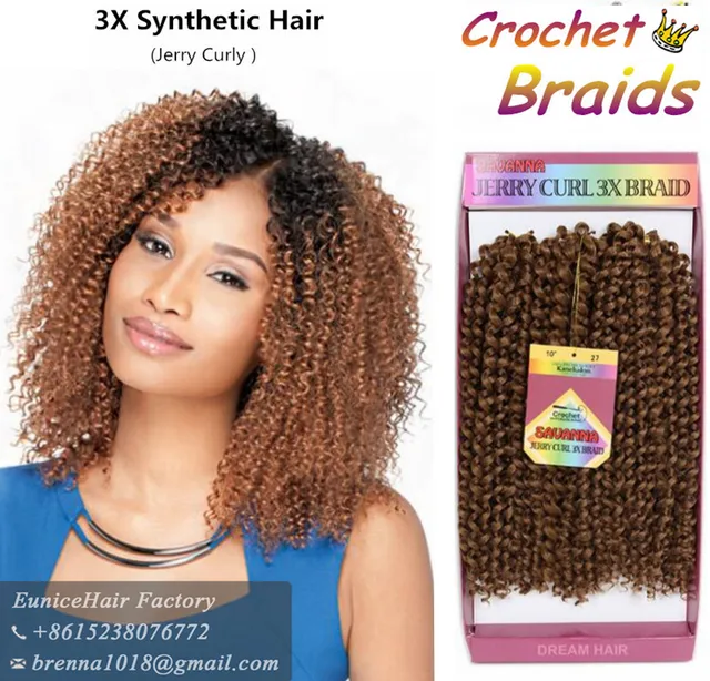New Synthetic Jerry Curly Bundle Braid Deep Wave Ombre New Synthetic Jerry Curly Bundle Braid Deep Wave Ombre Braiding Hair Extension Crochet Braids 3pcs