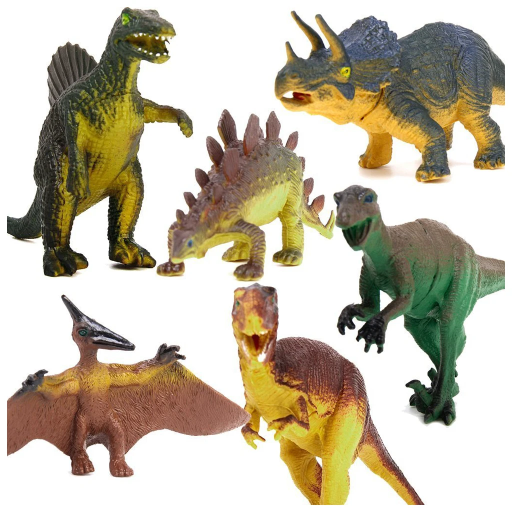 Горячая Распродажа 6 шт. Животные динозавры развивающие игрушки Tyrannosaurus Stegosaurus Triceratops Utahraptor Spinosaurus Pterosaure