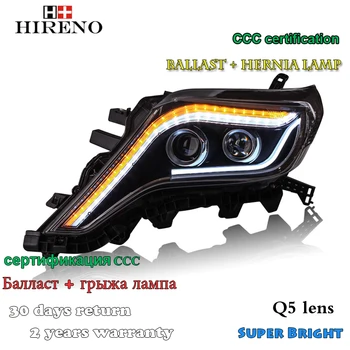 

Hireno Headlamp for 2014-2016 Toyota Land Cruiser Prado Headlight Assembly LED DRL Angel Lens Double Beam HID Xenon 2pcs