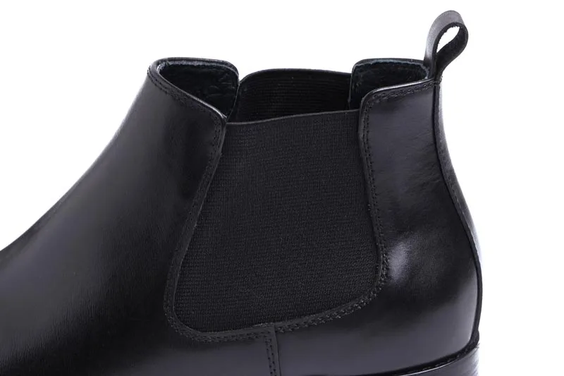 Зимняя мужская деловая модельная обувь в деловом стиле, роскошные ботинки челси из натуральной кожи, Мужская Свадебная обувь без шнуровки