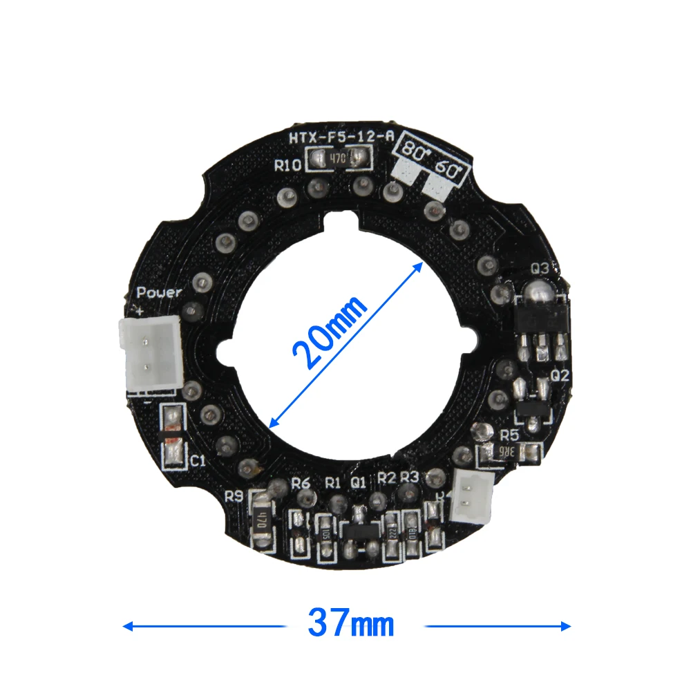 Yumiki оптовая продажа Инфракрасный 12x5 ИК светодиодный щит для камер видеонаблюдения Мини камера ночного видения (диаметр 37 мм)
