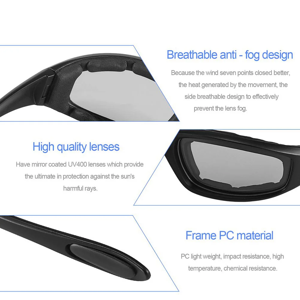 Вождение мотоцикла очки защитные мотоцикл солнцезащитные очки ветрозащитный езда мотоциклетные очки Велоспорт Открытый Универсальный